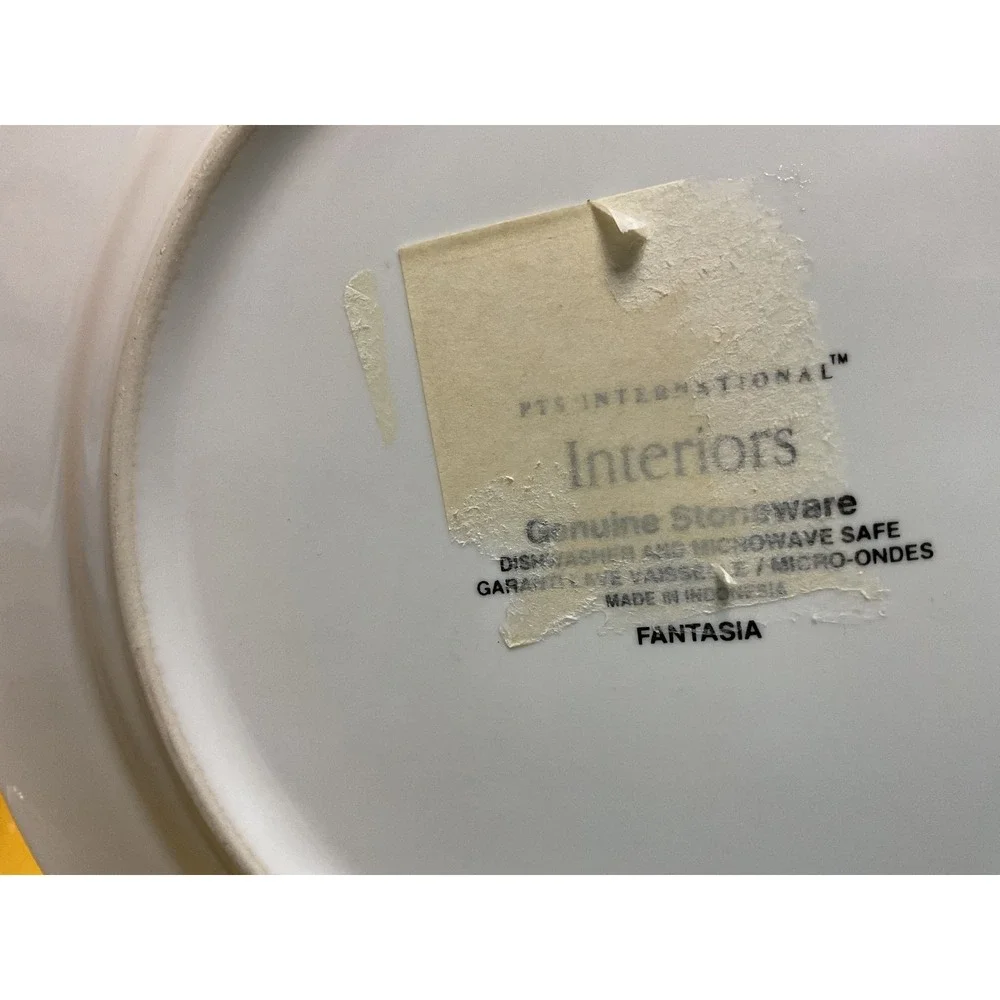 PTS International Interiors Fantasia Salad Plates Set of 2 Blue Floral Stoneware